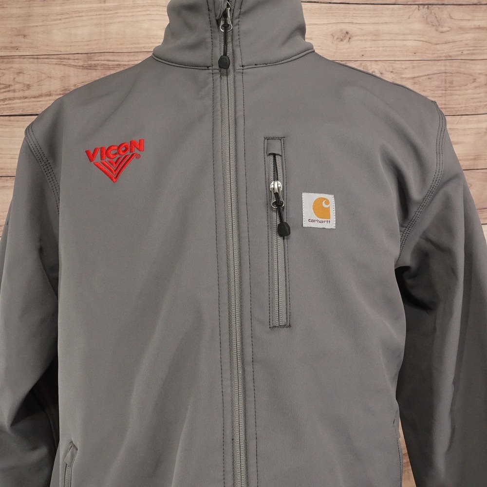 Carhartt Jacket Mens XL Gray Soft Shell Full Zip Lined 102199